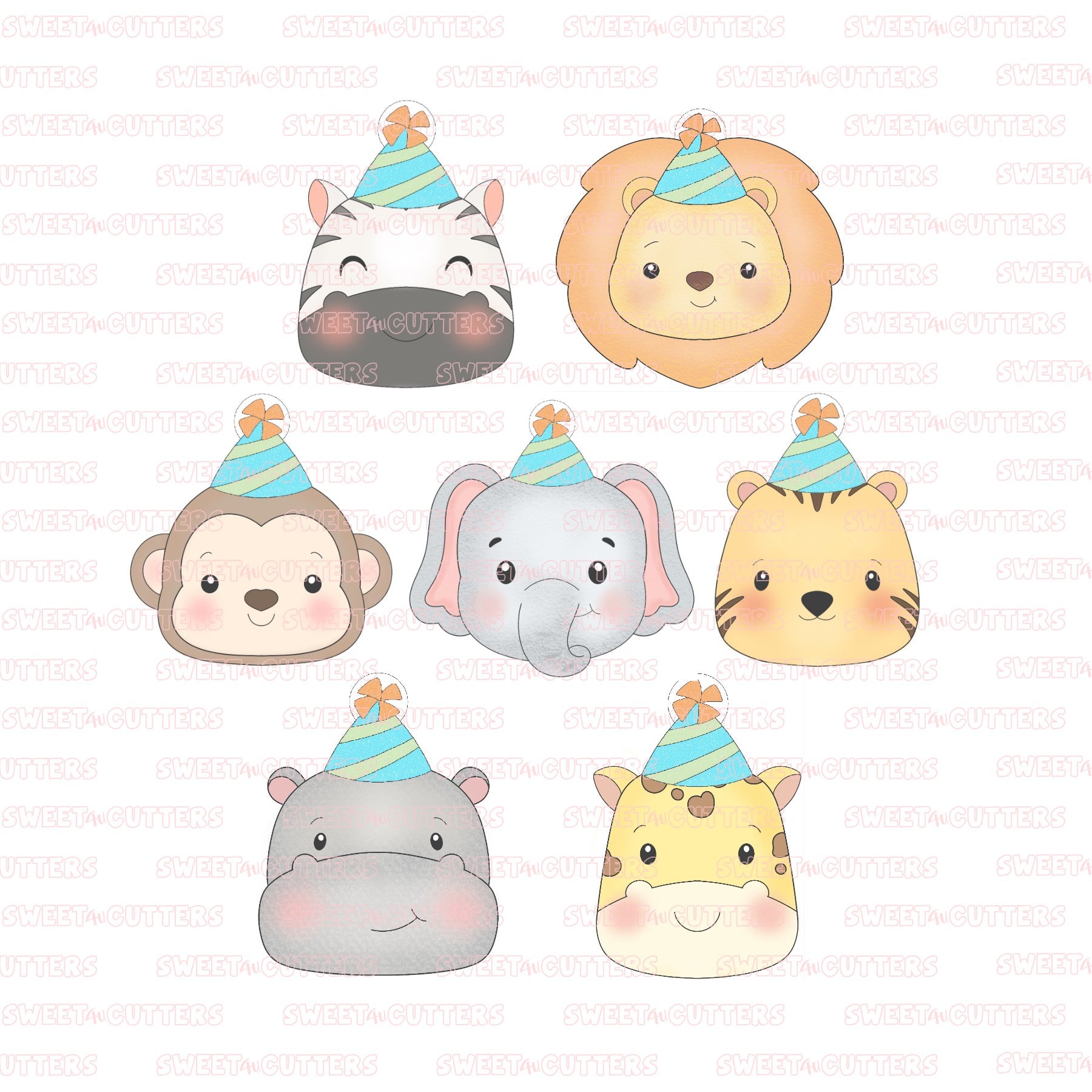 Party Hat Animals Printable Animal Paper Party Hat For Birthday